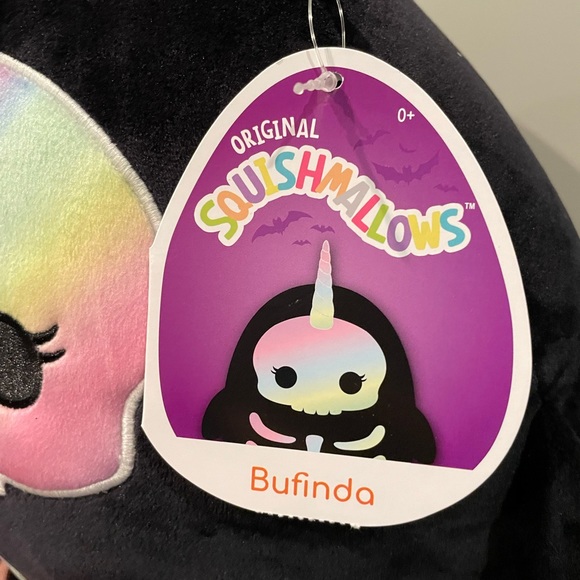 NEW Squishmallow Bufinda the Skeleton Narwhal 12” Halloween - Picture 3 of 3